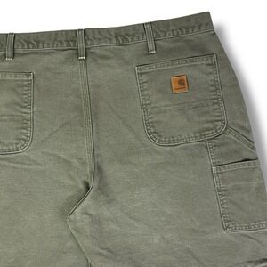 Vintage Carhartt B25MOS Canvas Carpenter Shorts Moss Green Men's Size 44 Y2K